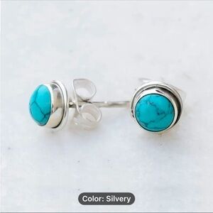 Turquoise stud acrylic earrings